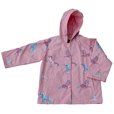 Foxfire Big Girls Pink Blue Unicorn Print Hooded Lined Raincoat 8-10 Review
